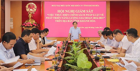 ĐOÀN ĐBQH TỈNH KHÁNH HÒA GIÁM SÁT THỰC HIỆN CHÍNH SÁCH PHÁP LUẬT VỀ PHÁT TRIỂN NĂNG LƯỢNG GIAI ĐOẠN 2016 - 2021 TRÊN ĐỊA BÀN TỈNH